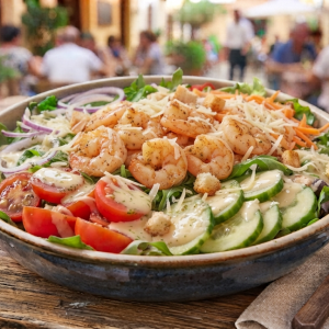 Salat mit Garnellen